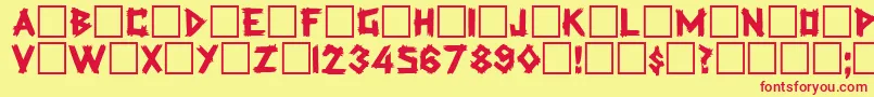 VanGough Font – Red Fonts on Yellow Background