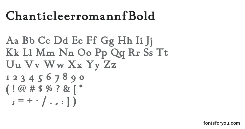 Fuente ChanticleerromannfBold (105962) - alfabeto, números, caracteres especiales