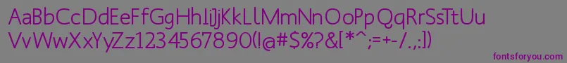 フォントManksansMedium – 紫色のフォント、灰色の背景