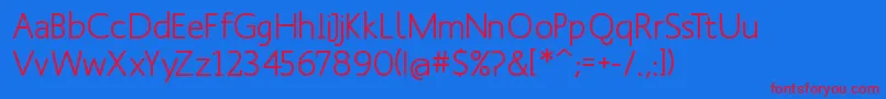 ManksansMedium-fontti – punaiset fontit sinisellä taustalla