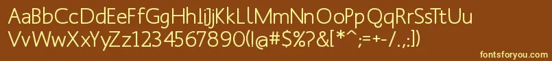 Fonte ManksansMedium – fontes amarelas em um fundo marrom