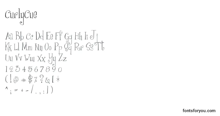 CurlyCueフォント–アルファベット、数字、特殊文字