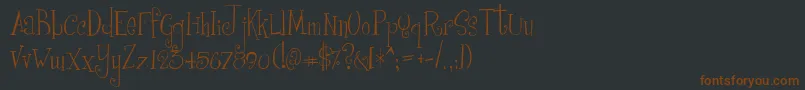 CurlyCue-fontti – ruskeat fontit mustalla taustalla