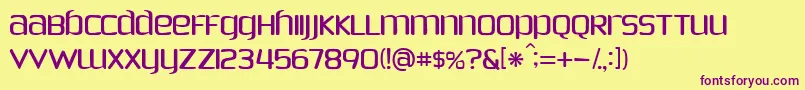 Fonte PhoenixSans – fontes roxas em um fundo amarelo