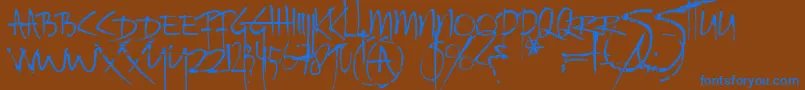 Шрифт Ratinfestedmailbox – синие шрифты на коричневом фоне