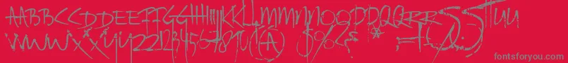 Ratinfestedmailbox Font – Gray Fonts on Red Background