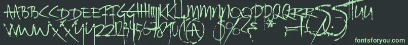 Fonte Ratinfestedmailbox – fontes verdes em um fundo preto