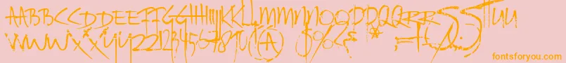 Ratinfestedmailbox Font – Orange Fonts on Pink Background