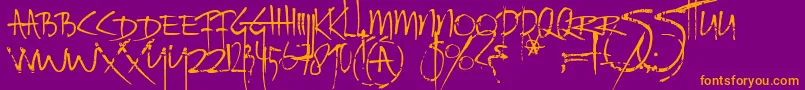 Ratinfestedmailbox Font – Orange Fonts on Purple Background