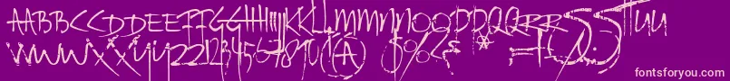Ratinfestedmailbox-Schriftart – Rosa Schriften auf violettem Hintergrund