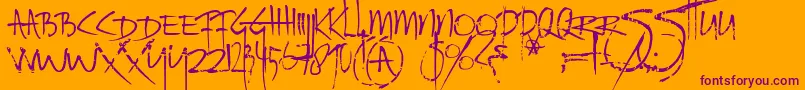 Ratinfestedmailbox Font – Purple Fonts on Orange Background