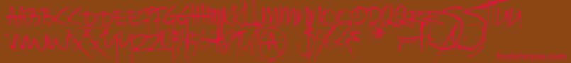 Ratinfestedmailbox Font – Red Fonts on Brown Background