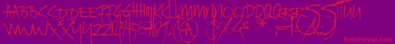 Fonte Ratinfestedmailbox – fontes vermelhas em um fundo violeta