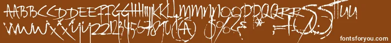 フォントRatinfestedmailbox – 茶色の背景に白い文字