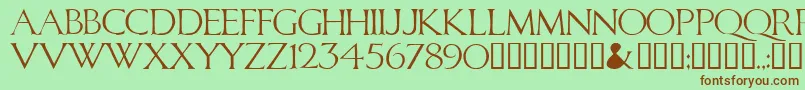 Caliguladodgy Font – Brown Fonts on Green Background