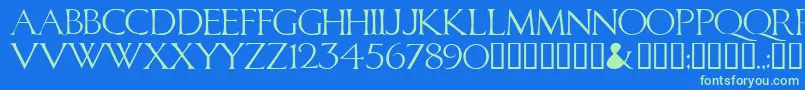 Caliguladodgy Font – Green Fonts on Blue Background