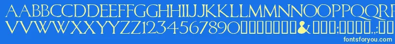 Caliguladodgy Font – Yellow Fonts on Blue Background