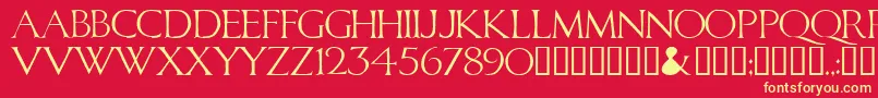 Caliguladodgy Font – Yellow Fonts on Red Background