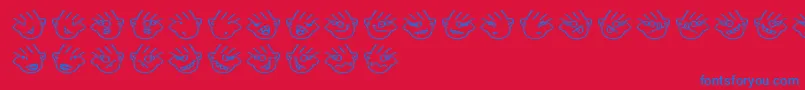 Manymoodsofmoe Font – Blue Fonts on Red Background