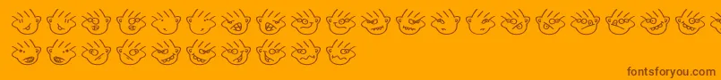 Подробнее о шрифте Manymoodsofmoe Шрифт Manymoodsofmoe – коричневые шрифты на оранжевом фоне