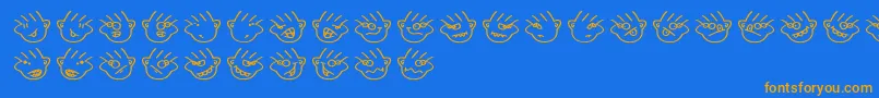 Manymoodsofmoe Font – Orange Fonts on Blue Background