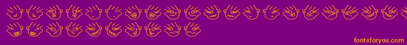 フォントManymoodsofmoe – 紫色の背景にオレンジのフォント