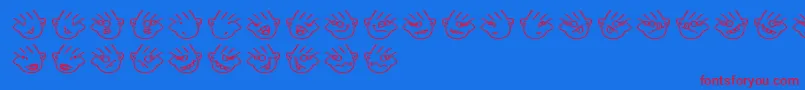 Manymoodsofmoe Font – Red Fonts on Blue Background
