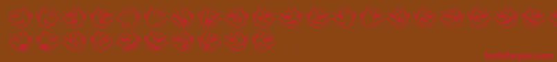Manymoodsofmoe Font – Red Fonts on Brown Background