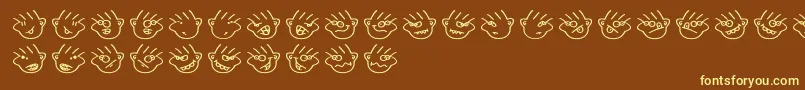 Manymoodsofmoe Font – Yellow Fonts on Brown Background