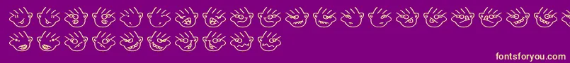 フォントManymoodsofmoe – 紫の背景に黄色のフォント