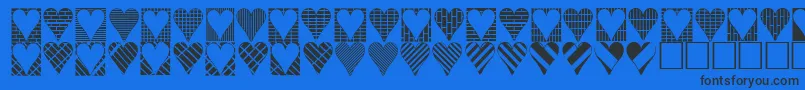 Fonte Heartthings3 – fontes pretas em um fundo azul