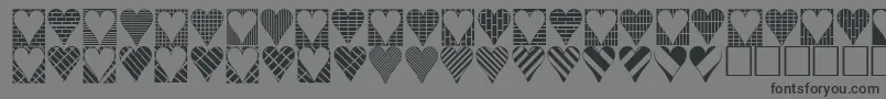 フォントHeartthings3 – 黒い文字の灰色の背景