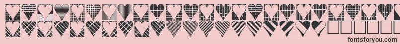 フォントHeartthings3 – ピンクの背景に黒い文字