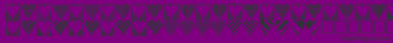Fonte Heartthings3 – fontes pretas em um fundo violeta