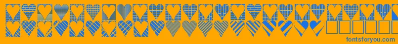 Weitere Informationen zur Heartthings3-Schriftart Heartthings3-Schriftart – Blaue Schriften auf orangefarbenem Hintergrund