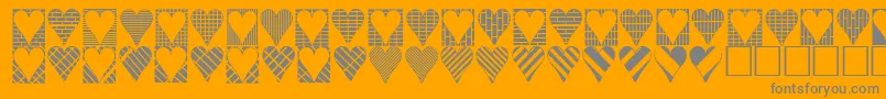 Heartthings3-Schriftart – Graue Schriften auf orangefarbenem Hintergrund