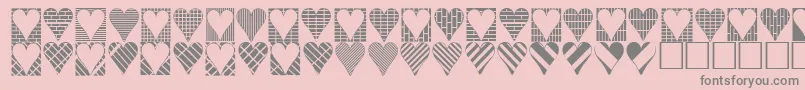 フォントHeartthings3 – ピンクの背景に灰色の文字