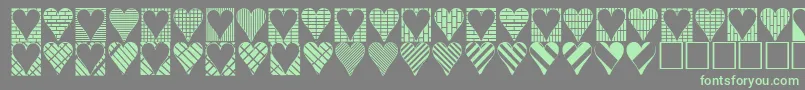 Czcionka Heartthings3 – zielone czcionki na szarym tle