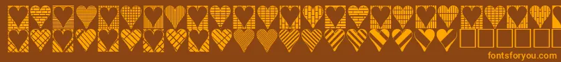 Fonte Heartthings3 – fontes laranjas em um fundo marrom