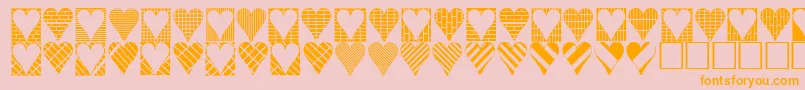 Fonte Heartthings3 – fontes laranjas em um fundo rosa