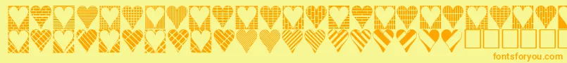 Czcionka Heartthings3 – pomarańczowe czcionki na żółtym tle