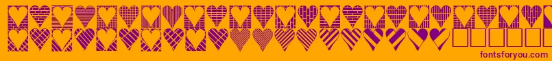 フォントHeartthings3 – オレンジの背景に紫のフォント