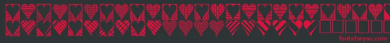 フォントHeartthings3 – 黒い背景に赤い文字