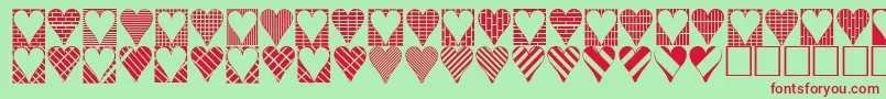 Heartthings3 Font – Red Fonts on Green Background