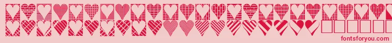 Шрифт Heartthings3 – красные шрифты на розовом фоне
