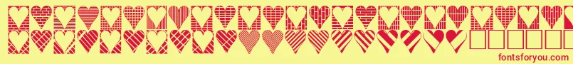 fuente Heartthings3 – Fuentes Rojas Sobre Fondo Amarillo