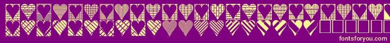 Heartthings3 Font – Yellow Fonts on Purple Background