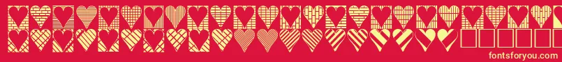 Police Heartthings3 – polices jaunes sur fond rouge