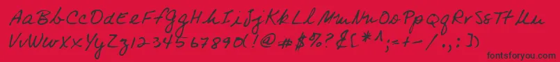 Lehn083 Font – Black Fonts on Red Background