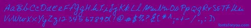 フォントLehn083 – 紫色の背景に青い文字